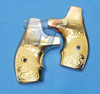 Right Metal Grip for TANAKA S&W M36 Checkered (Gold Metal) - Click Image to Close